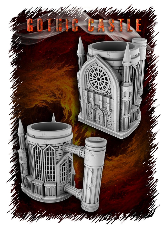 Gothic Castle dice mug by 3DFortress