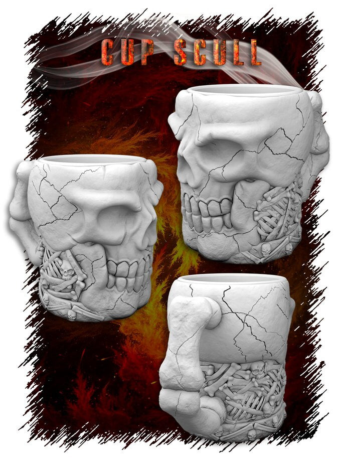 Skull Dice Mug by 3DFortress