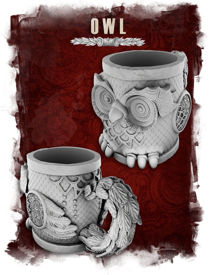 Owl dice mug by 3DFortress